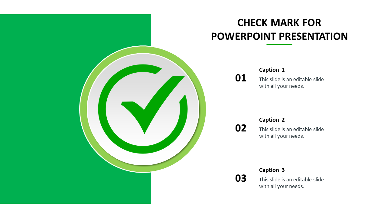 check mark for powerpoint presentation